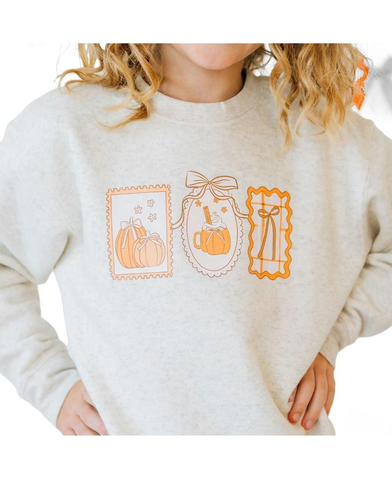 Sweet Wink Little Girls Pumpkin Cameo Sweatshirt
