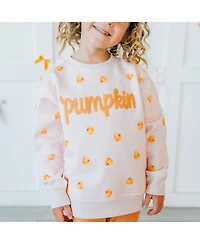Sweet Wink Big Girls Pumpkin Stitch Patch Sweatshirt