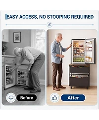 homfan 2-Tier Mobile Storage Cabinet with Metal Drawers and Wheels, 300 lbs Top