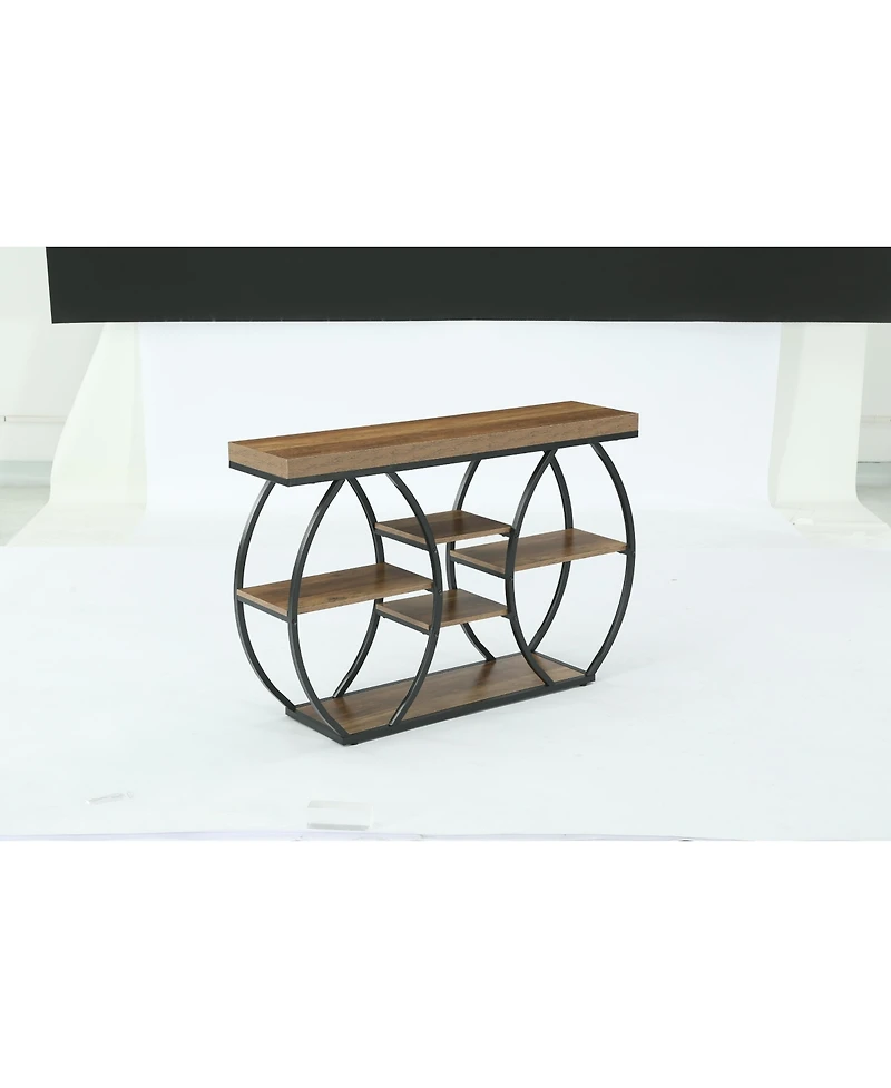 Tribesigns Extra Long Console Table, Narrow Sofa Table Behind Couch with Open Storage Shelf