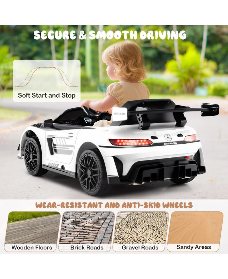 Hongge 12V Sports Car Remote Control with Adjustable Speed Ride-On, Ages 3-7