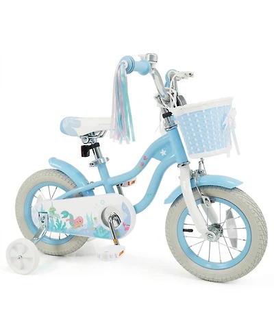 Hongge 12-Inch Kids Bike with Enclosed Chain Guard and Training Wheels, 110 lbs Capacity, Ages 3-4