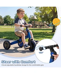 Hongge 5-in-1 Toddler Balance Bike with Removable Pedals and Adjustable Handlebar, 66 lb. Capacity, Ages 2-4