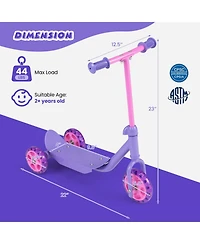 Hongge 3-Wheel Kids Scooter with Led Light-Up Wheels, Ages 2+