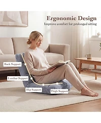 Sugift Foldable 14-Position Floor Chair with High-Density Sponge and Flannel Cover
