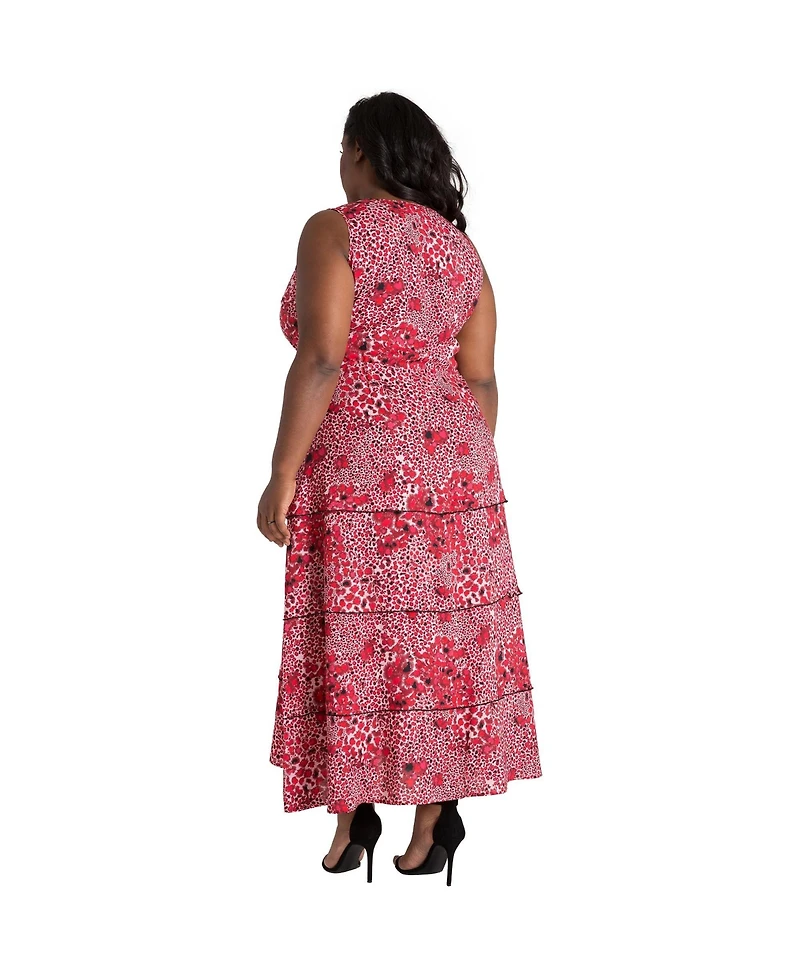Poetic Justice Plus Curvy Sleeveless Leopard Print Maxi Dress