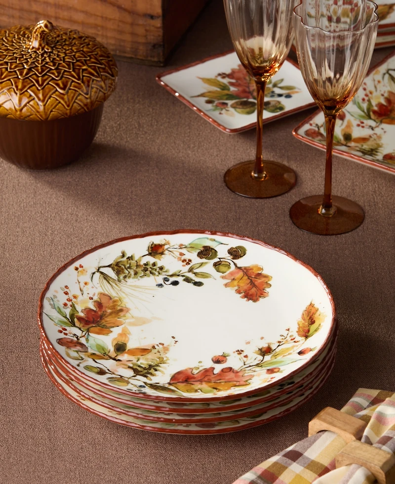 Certified International Autumn Meadows Dinner Plates, Set of 4