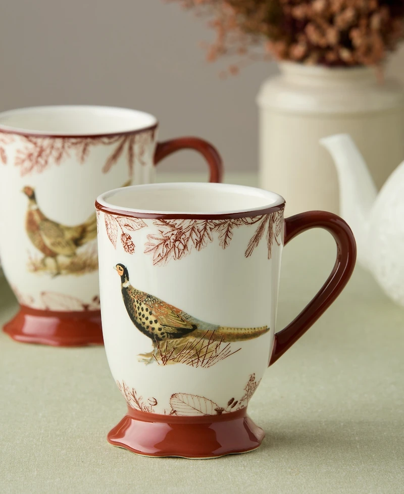 Certified International Pheasant Grove Mugs, Set of 4