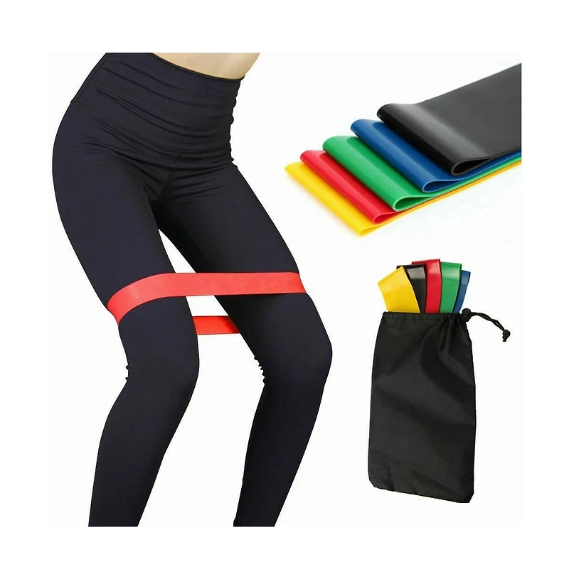 Sevorley Loop Resistance Bands Set, 5 Levels Tpe Exercise Bands with Carry Bag for Yoga, Strength Training, Fitness and Physical Therapy