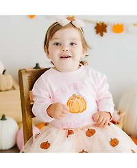 Sweet Wink Baby Girls Pumpkin Tulle Bow Baby Headband
