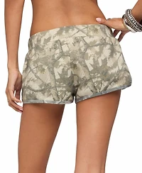 Edikted Women's Harlie Camo French Terry Pull-On Shorts, 2" Inseam