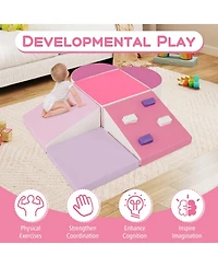 Sugift Toddler Standard Soft-Foam Climbing Triangle Ramp 6-Piece Play Set
