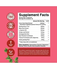 Goat Weed for Women Capsules, Female Support Blend, Ashwagandha Panax Ginseng & Maca Root, Increase Drive Energy & Mood, Nature's Craft, 90ct