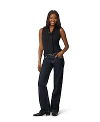 Cable & Gauge Women's Tie-Neck Sleeveless Cable-Knit Sweater