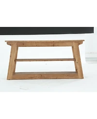 Tribesigns Console Table with Storage, Solid Wood Sofa Table | 3-Tier