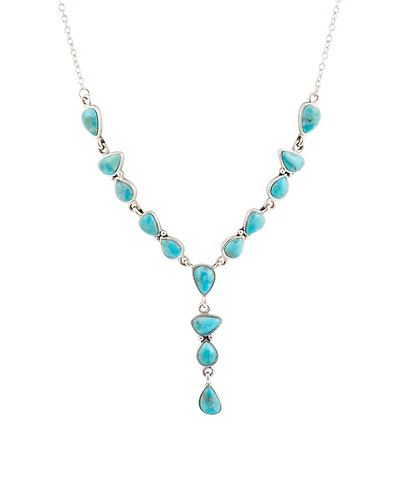 Barse Durango Blue Turquoise and Silver Y-Necklace