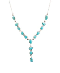 Barse Durango Blue Turquoise and Silver Y-Necklace