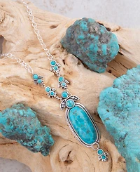 Barse Emile Silver and Blue Turquoise Pendant Necklace