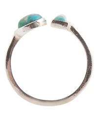 Barse Blue Turquoise Size Adjustable Silver Ring
