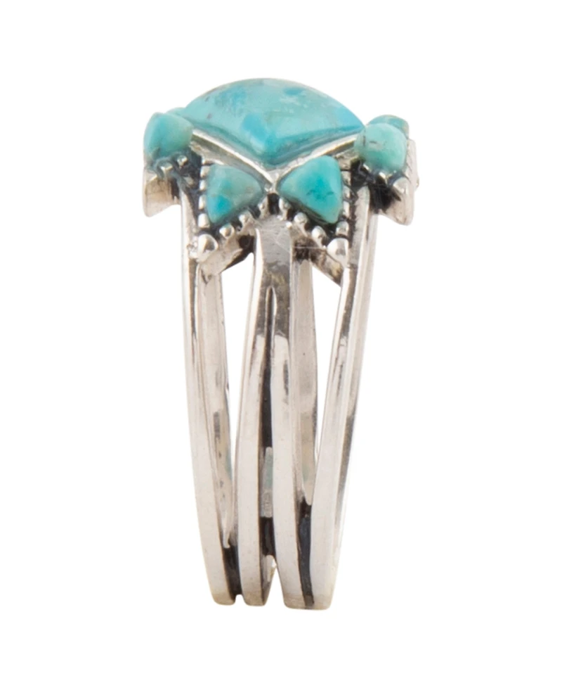 Barse Sharp Blue Turquoise and Silver Ring