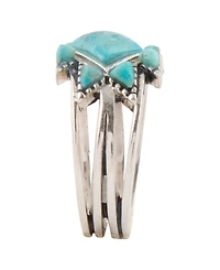 Barse Sharp Blue Turquoise and Silver Ring