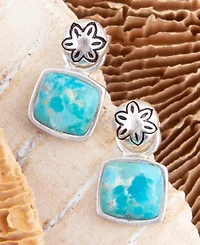 Barse Little Bits Blue Turquoise Post Silver Earrings