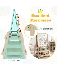 Hongge 2-in-1 Magnetic Art Easel and Marble Run Building Set, Ages 3+
