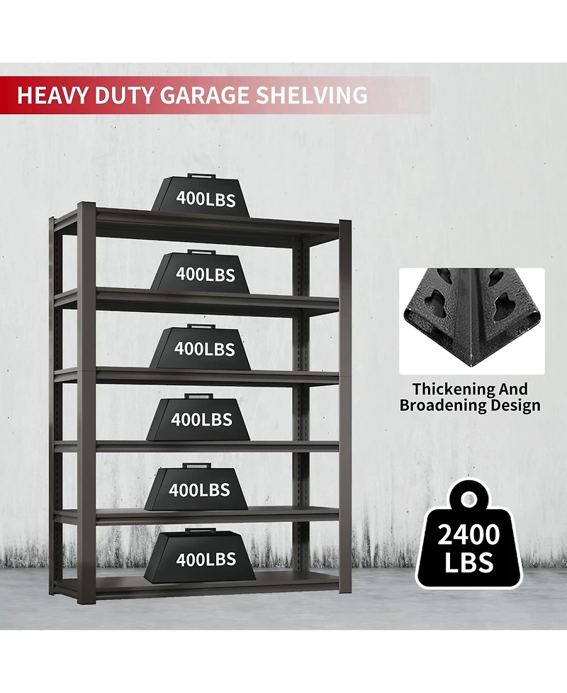 Boyel Living Heavy Duty Storage Rack 400lb Shelf Adjustable Steel 2400lb Capacity