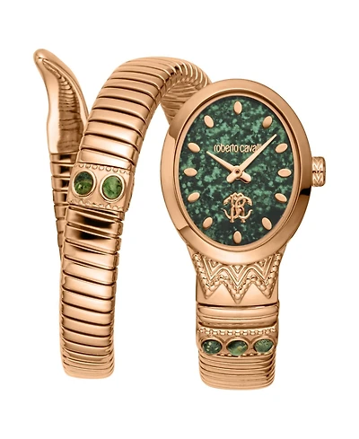 Roberto Cavalli Women's Serpente Ornato Quartz Ip Stainless Steel Bracelet Watch