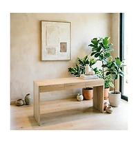 homfan 47.2" Console Table with 3 Drawers, Thickened Hallway Table with Large Storage, Entryway Sofa Table for Living Room, Tv Stand, Easy Clean