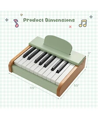 Hongge 18-Key Wooden Battery-Operated Piano, Ages 3+