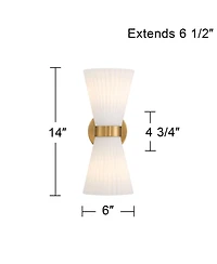 Possini Euro Design Possini Euro Peter 14" High Warm Brass 2-Light Wall Sconce Set of 2