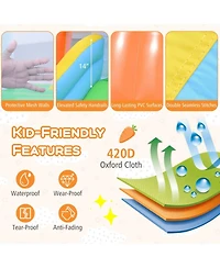 Hongge Inflatable Bounce House with Climbing Wall, Ball Pit and Slide, Ages 3-12