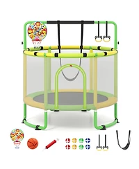 Hongge 60" 6-in-1 Trampoline with Enclosure Net, Ages 3+