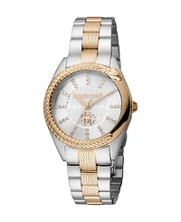 Roberto Cavalli Women's Snake Core Quartz Two Tone Stainless Steel Bracelet Watch