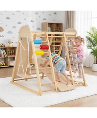 Hongge Ages 3+ 8-in-1 Foldable Wooden Indoor Jungle Gym
