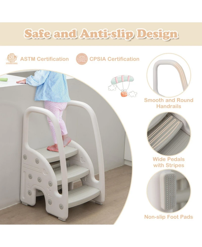 Hongge Toddler 3-Step Detachable Anti-Slip Stool