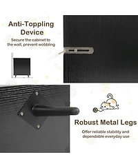 Hongge 47 in Double Room Cat Litter Box Enclosure for Two Cats