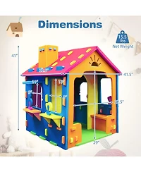 Hongge Cottage Soft Eva-Foam Peek-a-Boo Windows Playhouse, Ages 18 Months+