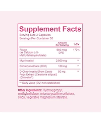 Sunergetic Myo-Inositol and D-Chiro Inositol Capsules with Folate and Dim, 90 Count