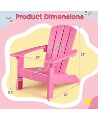Sugift Set of 2 Kids Adirondack Chairs with High Backrest and Armrests
