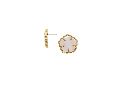 Rivka Friedman 18K Gold Plated Mother of Pearl Flower Studs