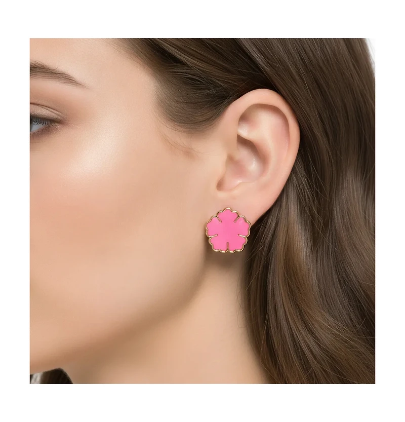 Rivka Friedman 18K Gold Plated Flower Studs
