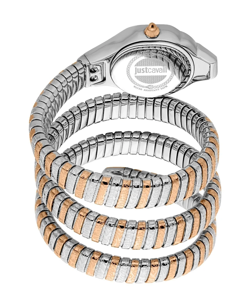 Just Cavalli Women's Reptilia Quartz Two Tone Stainless Steel Bracelet Watch
