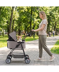 Hongge 35 in 3-in-1 Pet Stroller with Removable Travel Carrier