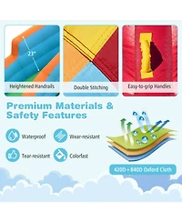 Hongge 6-in-1 Inflatable Water Slide Bounce House, 150" x 150", Ages 3-12