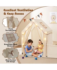 Hongge 2-in-1 3-Piece Play Tent and Playpen with Star String Lights, Ages 3+