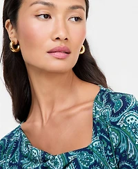 I.n.c. International Concepts Women's Paisley-Print Cowl-Neck Long-Sleeve Blouse, Macy's Exclusive