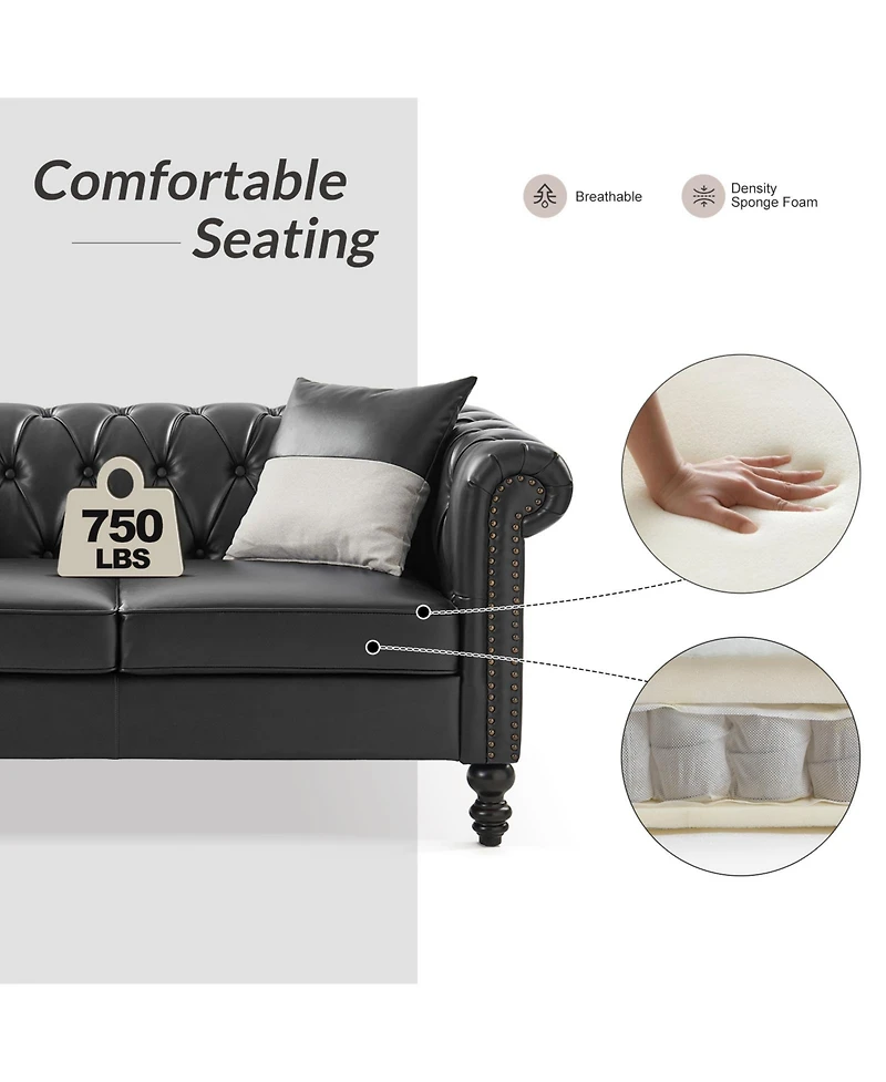 Tecla 3 Piece Living Room Set with Two-tone Throw Pillows
