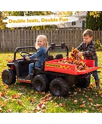 Hongge 2-Seater Remote Control Ride-On Dump Truck, 110 lbs Capacity, Ages 3+